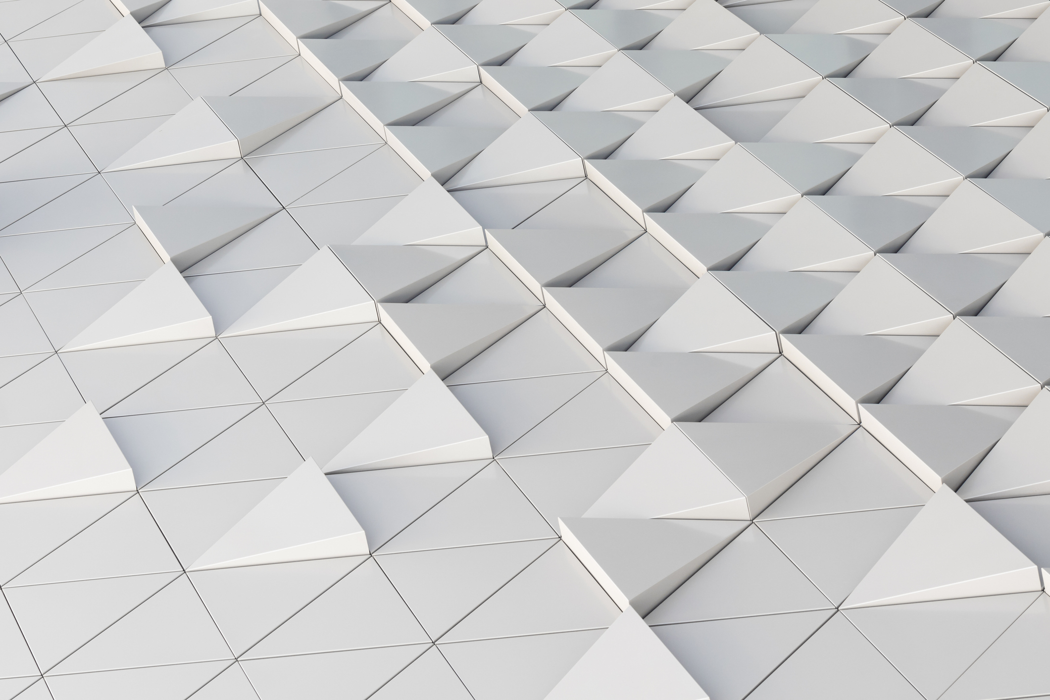 Abstract architectural illustration of white triagles